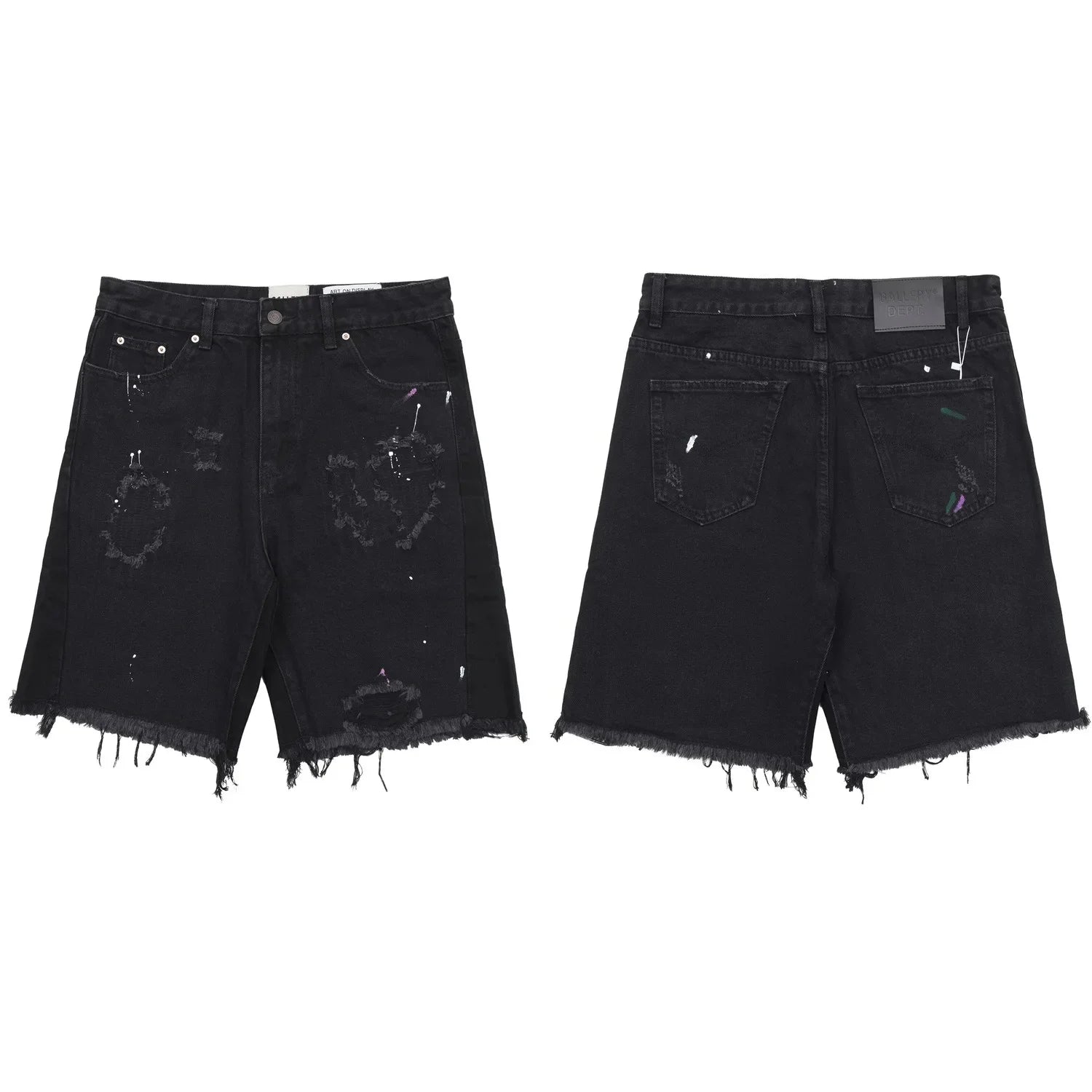 High Quality New Style Washed Micro Flared Black Blue Patchwork Jeans Men Women Long Pants Shorts Comfortable Stretch Denim