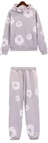 DENIM TEARS brand hot cotton foam printed hoodie American trendy men's sports suit - NorthSide