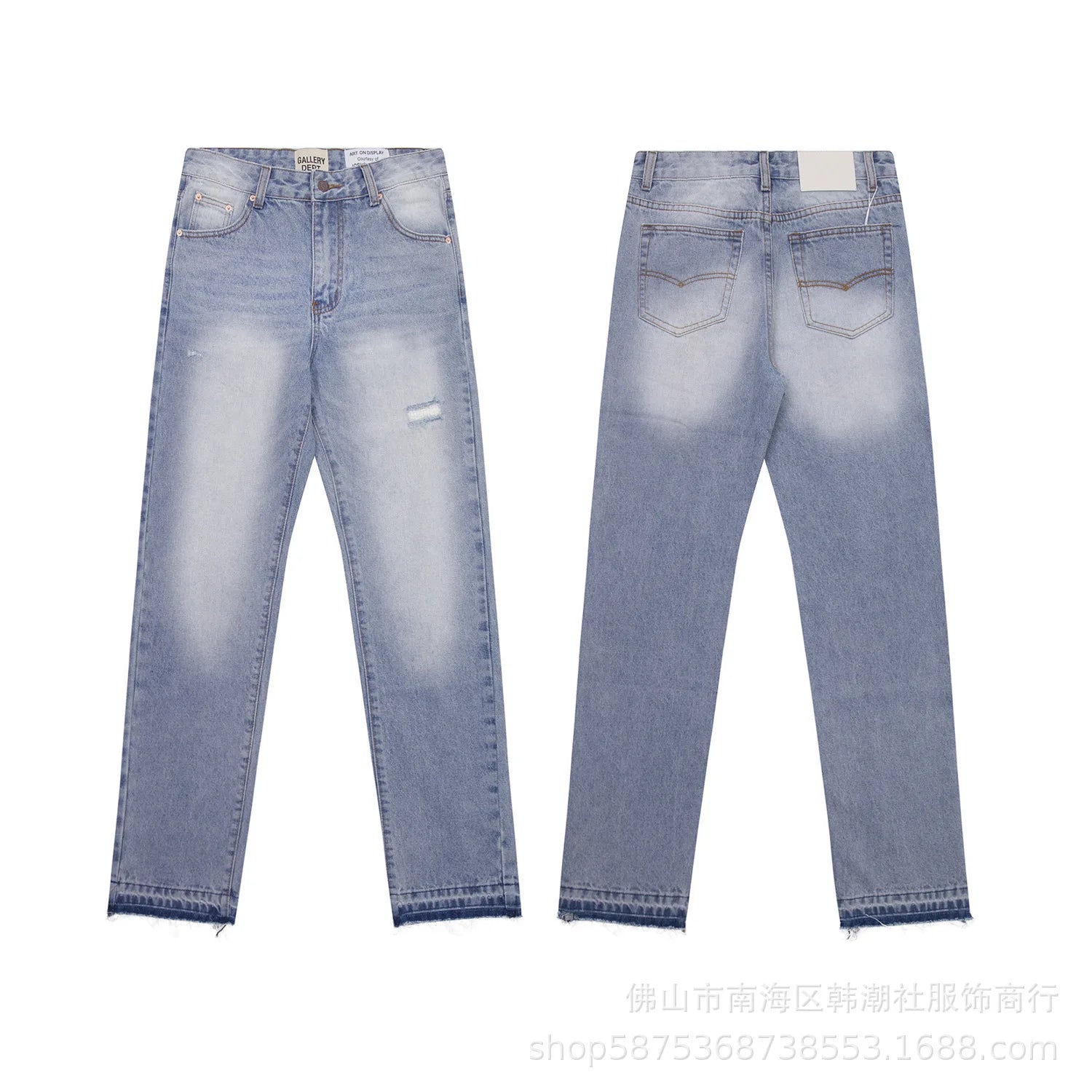 High Quality New Style Washed Micro Flared Black Blue Patchwork Jeans Men Women Long Pants Shorts Comfortable Stretch Denim