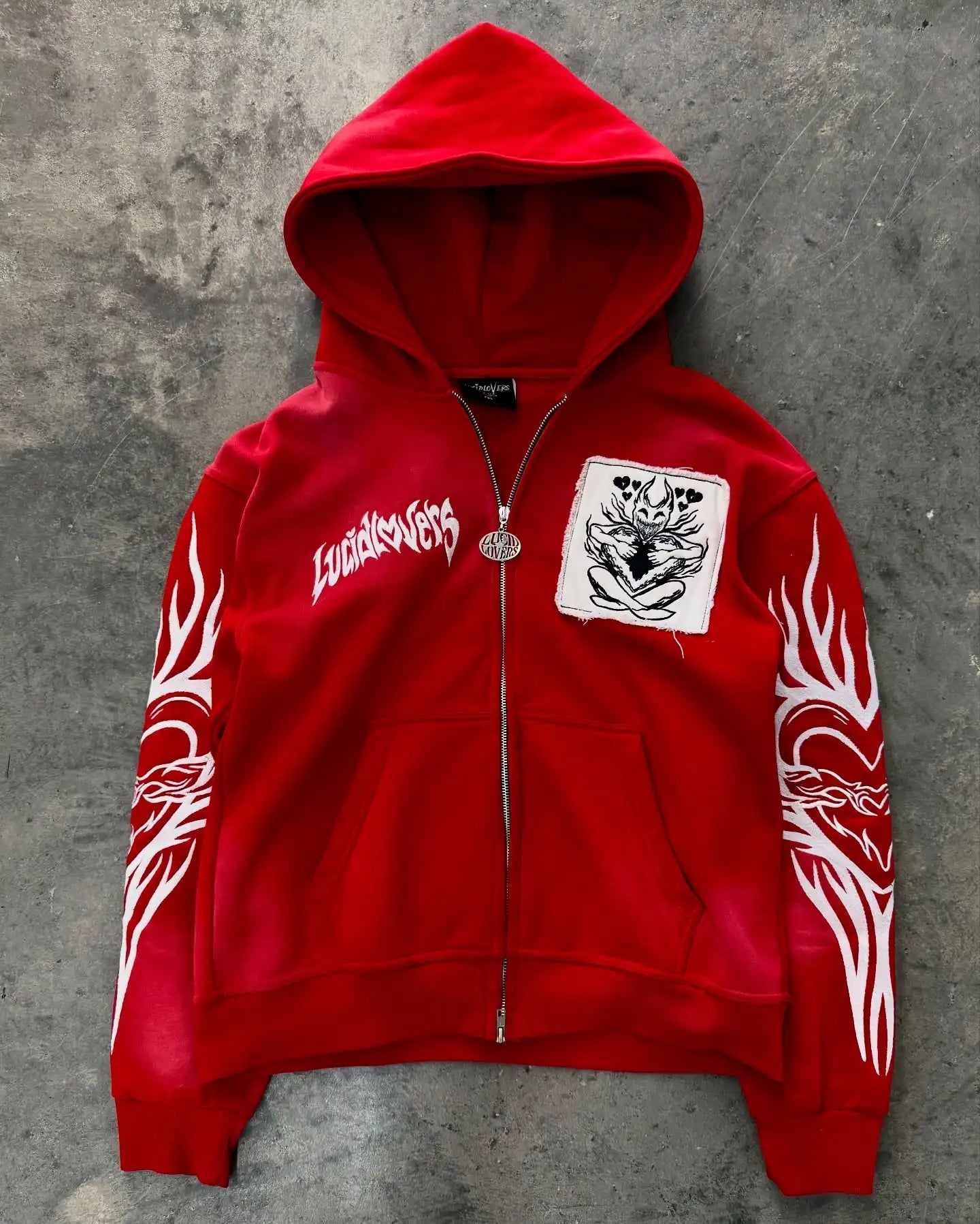 American Street Hip Hop Joker Fur Collar Zipper Hoodie Women Harajuku Y2K New Fashion Vintage Sweatshirt Unisex Punk Warm Hoodie