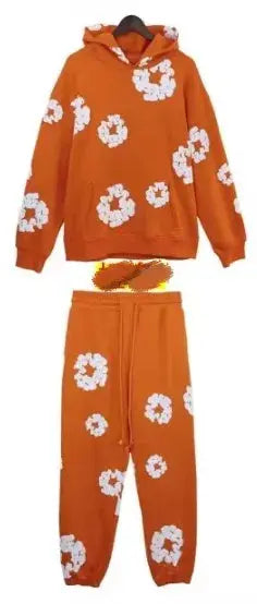 DENIM TEARS brand hot cotton foam printed hoodie American trendy men's sports suit - NorthSide