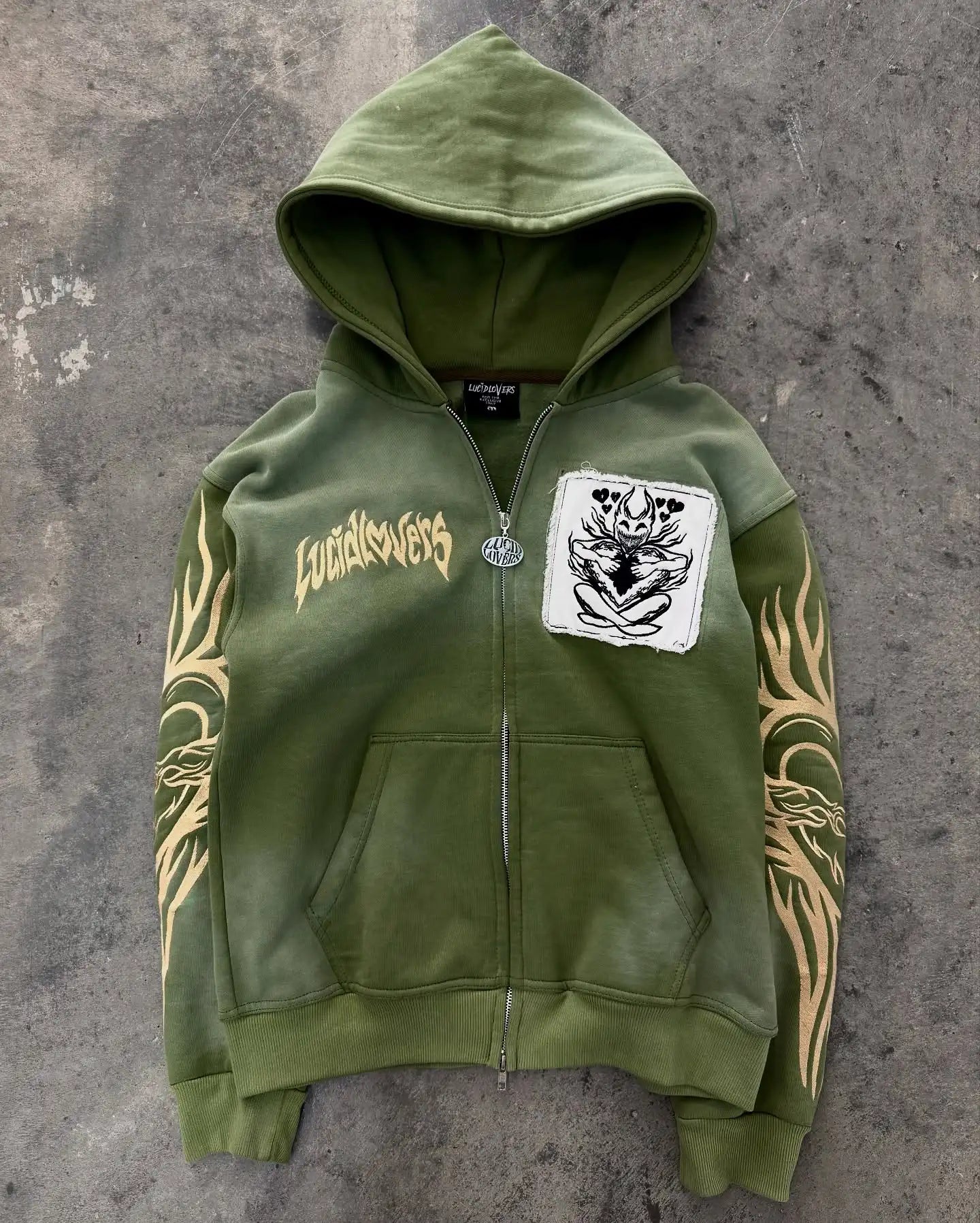 American Street Hip Hop Joker Fur Collar Zipper Hoodie Women Harajuku Y2K New Fashion Vintage Sweatshirt Unisex Punk Warm Hoodie