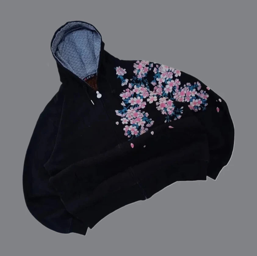 American Fashion Embroidery Personality Flash Diamond Oversize Zipper Hoodie Men Y2K New Harajuku Gothic Casual Joker Sweatshirt