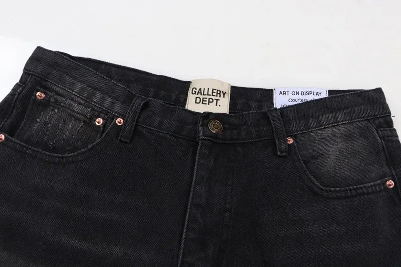 High Quality New Style Washed Micro Flared Black Blue Patchwork Jeans Men Women Long Pants Shorts Comfortable Stretch Denim