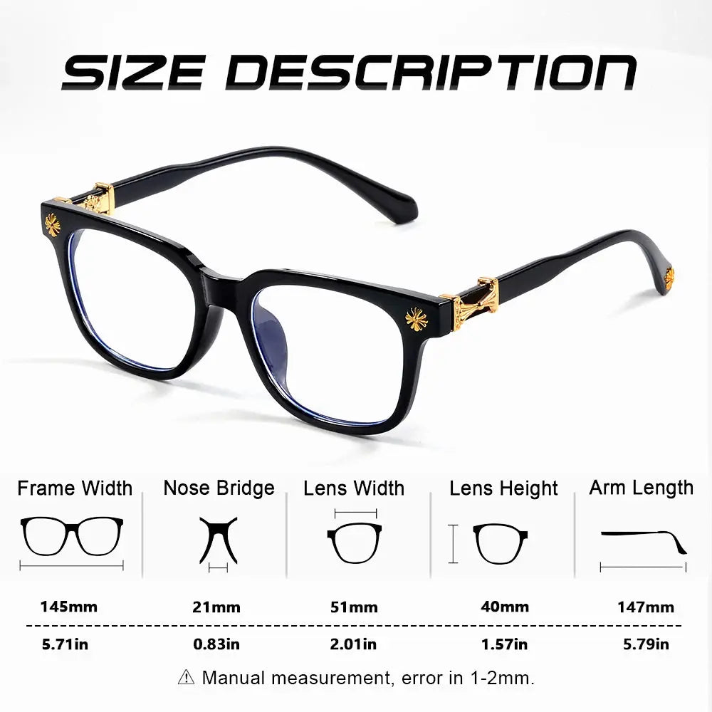 CRIXALIS 2Pcs Square Anti Blue Light Glasses For Men And Women Black & Transparent Frame Unisex Computer Wearing Women Glasses - NorthSide
